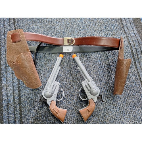 199 - Vintage Toy Twin Holster Cowboy Guns