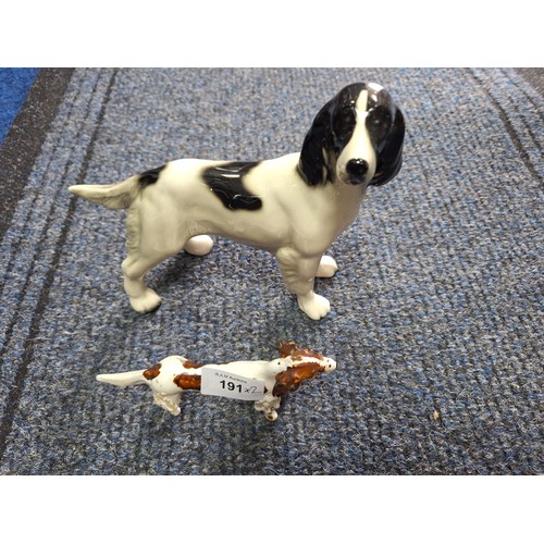 191 - Ceramic Spaniel Dogs x2