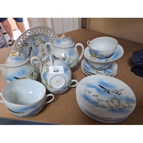 406 - Chinese Tea Set x16 Pieces