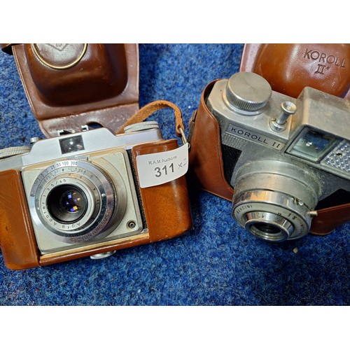 311 - Cased Vintage Cameras To Include AGFA and Koroll II