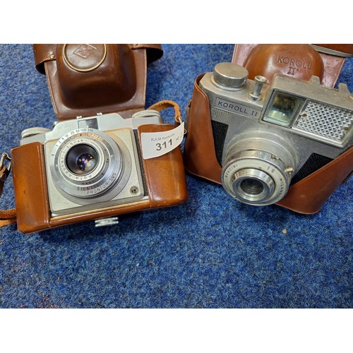 311 - Cased Vintage Cameras To Include AGFA and Koroll II