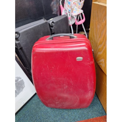 249 - Large Burgundy Suitcase On Wheels