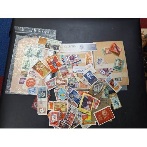 346A - Collection Of British Regiment Badges and Vintage Stamps