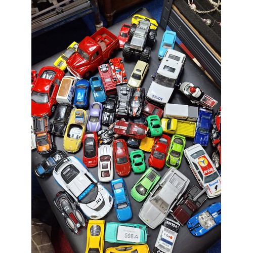 508A - Box Of Matchbox, Hot Wheels, Corgi and Other Cars