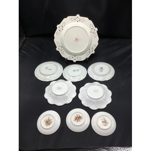 320 - Laced Ware Plate, Shelley Dishes x2, Royal Doulton Dishes x3 and Limoges Plates x3