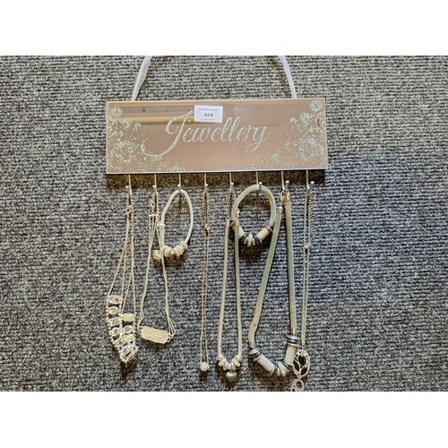 324 - Mirrored Jewellery Stand and Jewellery To Include Necklaces and Bracelets