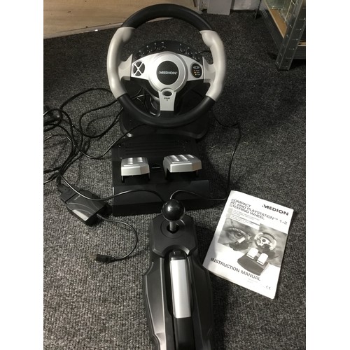 339 - Compact Steering Wheel In The Box For PC, PS1 and PS2