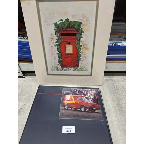 434 - Limited Edition Print by Janet Sheaf no492 Postbox and an Album of Post Office Ephemera