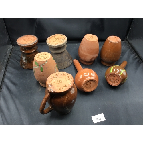 633 - Mugride Art Pottery Pieces x 8 all Signed and Dated