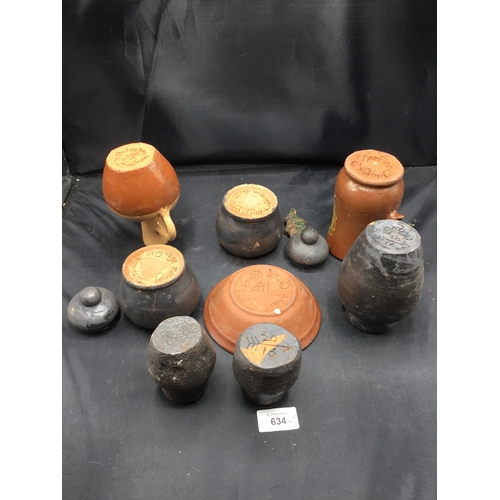 634 - Mugride Art Pottery Pieces x 8 all Signed and Dated