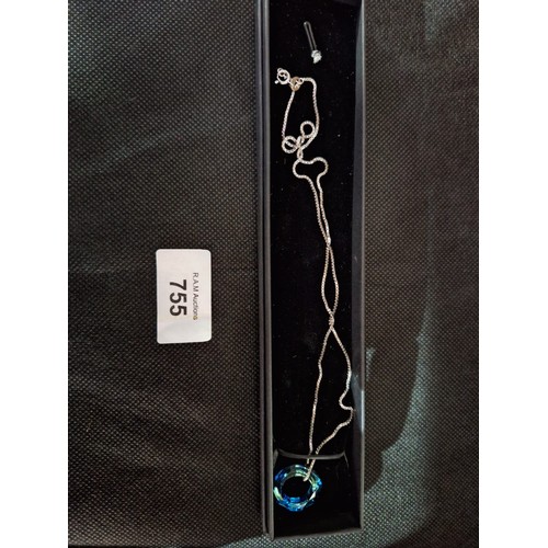 755 - Boxed 925 Chain and Crystal Pendant