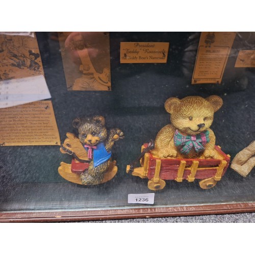 1236 - Vintage Framed and Glazed History of the Teddy Bear