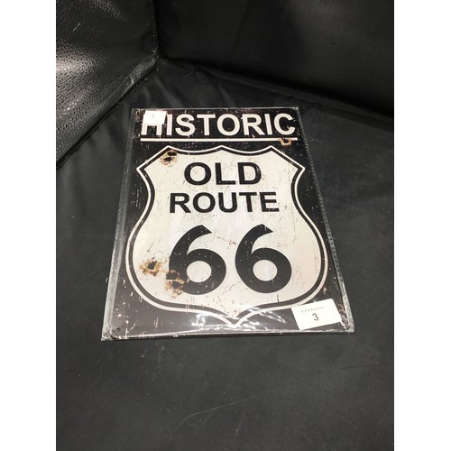 3 - Route 66 Metal Sign