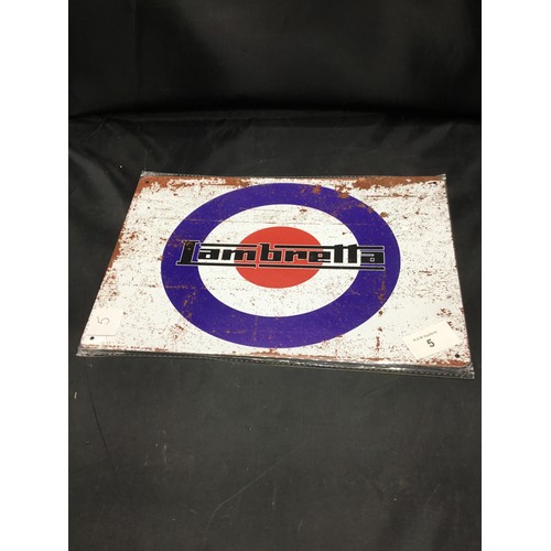 5 - Lambretta Metal Sign