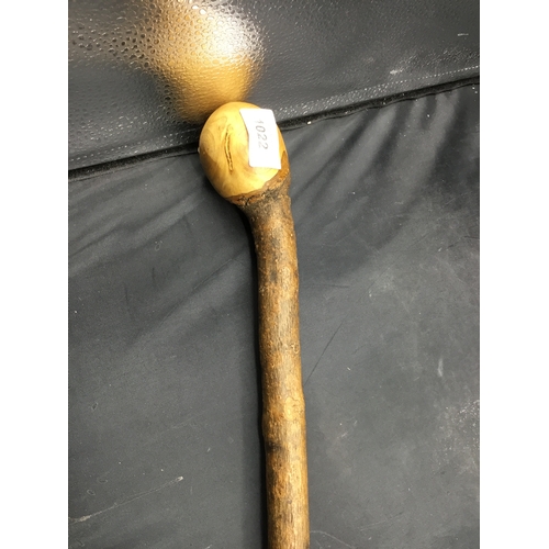 1022 - Carved wooden walking stick