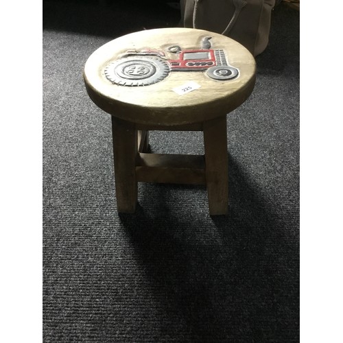 225 - Vintage Child’s Carved Pine Tractor Stool