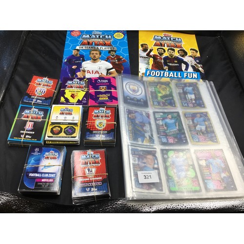 321 - 400+ football cards various unsorted + album with cards