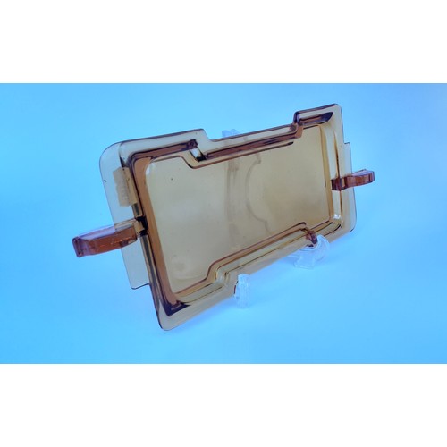 161 - Art Deco Amber Glass Tray