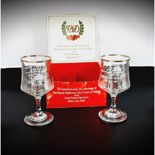 285 - Boxed - Commemorative Glass Goblets