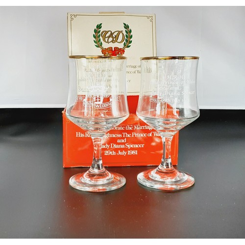 285 - Boxed - Commemorative Glass Goblets