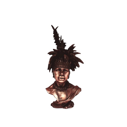 779 - Bronzed Effect African Tribal Bust - Signed