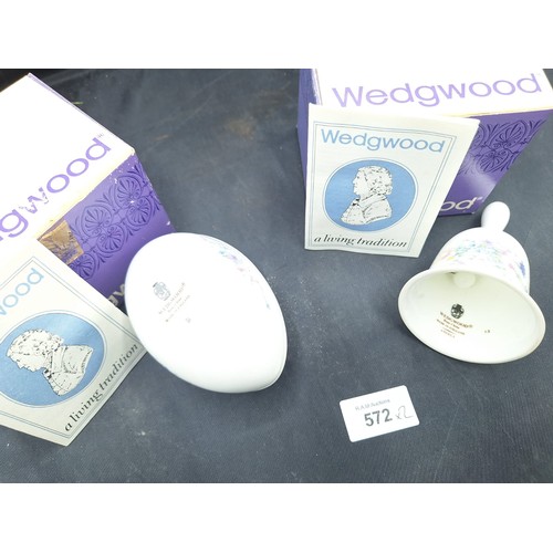 572 - Boxed Wedgewood Collectables x2 To Include An Egg and a Bell