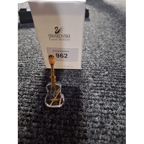 962 - Swarovski Guitar on a Stand New in the Box