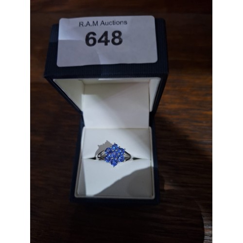 648 - Boxed 925 silver stoned ring