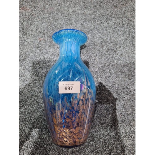 697 - Shudehull super large 12” + vase gold to blue swirl