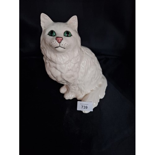 739 - Super vintage royal doulton cat white 12” approximately