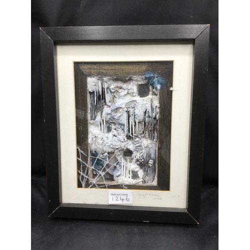 1246 - Mary A Warren 2008 hand signed paper mache deep box frame hand made