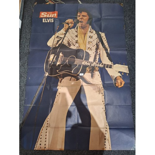 512 - Giant sun Elvis poster 5ftx4ft approx + 4ftx3ft vintage poster