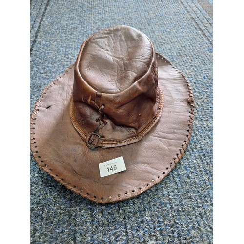 145 - Vintage Genuine Leather Bush Hat