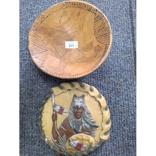 211 - Indian Plaque and an Elephant Bowl