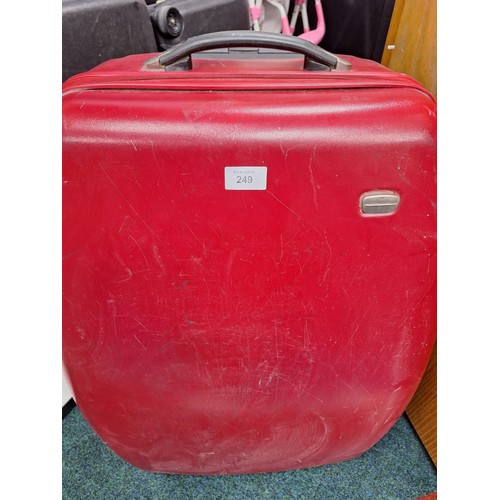 249 - Large Burgundy Suitcase On Wheels