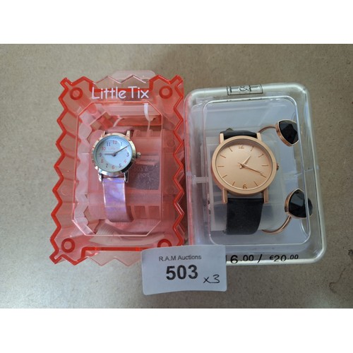 503 - Little Tix Watch and an F and F Watch New In The Case