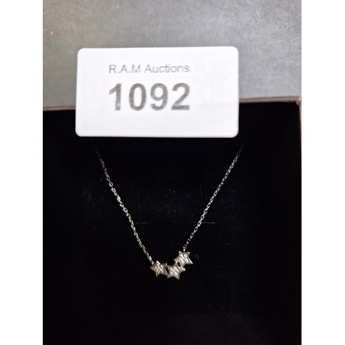 1092 - Boxed 925 Silver Chain and Pendant