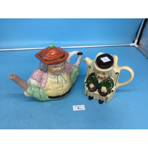 5 - Novelty Tea Pots x2 One Is Tony Woods