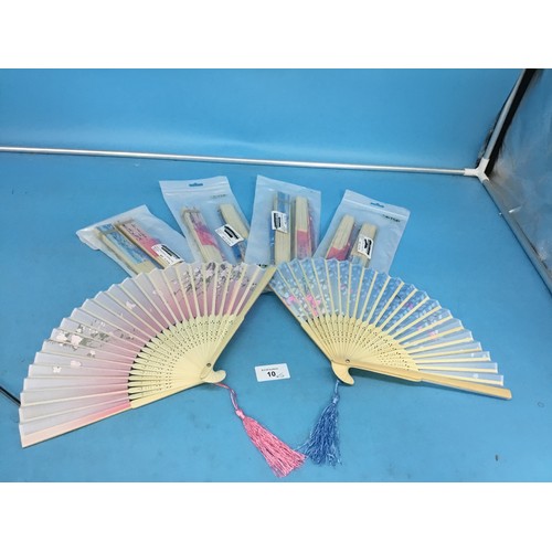 10 - 5 Sets of 2 Japanese Fans