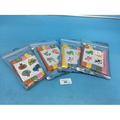 20 - 4 Packs of Kiddies Anti Repellent Bracelets