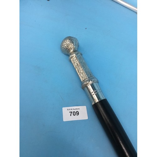 709 - Silver Top Ball Walking Stick