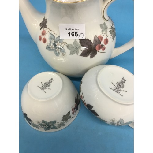 166 - Royal Doulton Teapot, Sugar and Cream