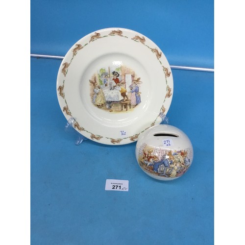 271 - Royal Doulton Plate and Money Box