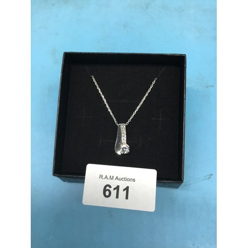 611 - 925 Silver and Cz Necklace