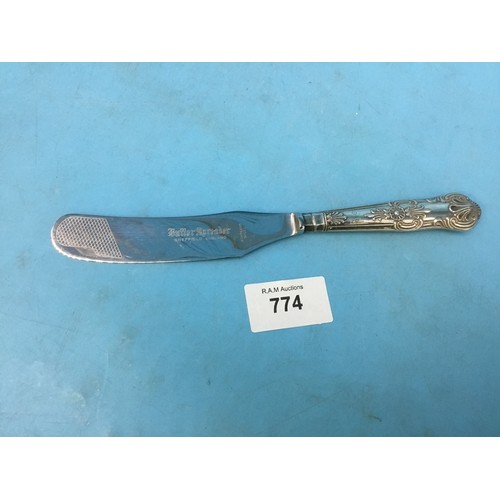 774 - Hallmarked Silver Handled Butter Knife