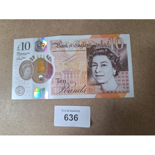 636 - Genuine £10 Note Rare AK47 Serial no. 635491