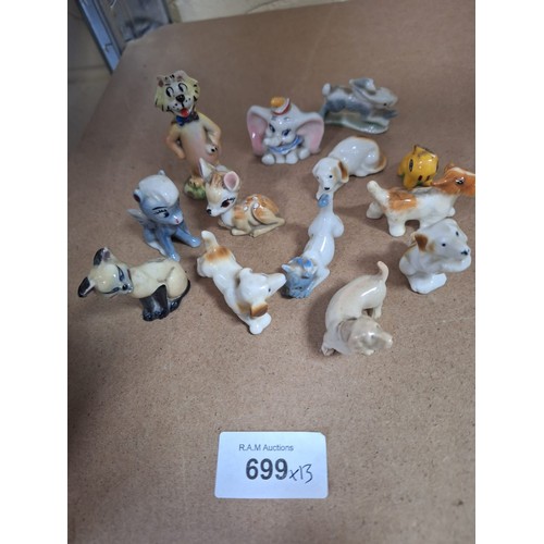 699 - Group of 12 Miniature Whimsies and Others To Include Dumbo, Top Cat, Dogs, Cats etc.