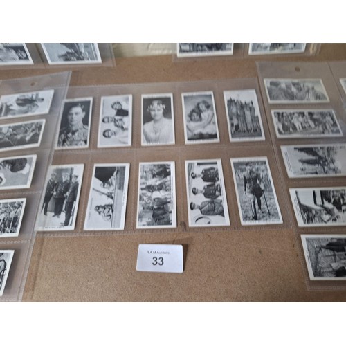 33 - Full set of W.D and H.O Wills  Silk Cigarette Cards Our King and Queen