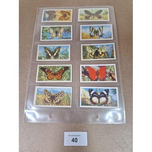 40 - Full Set of Brooke Bond Tea Cards Butterflies of the World