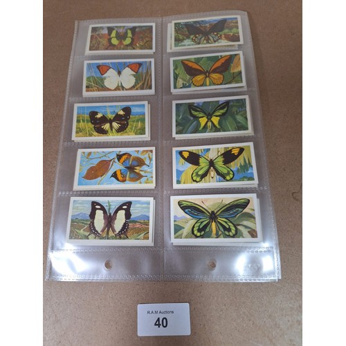 40 - Full Set of Brooke Bond Tea Cards Butterflies of the World